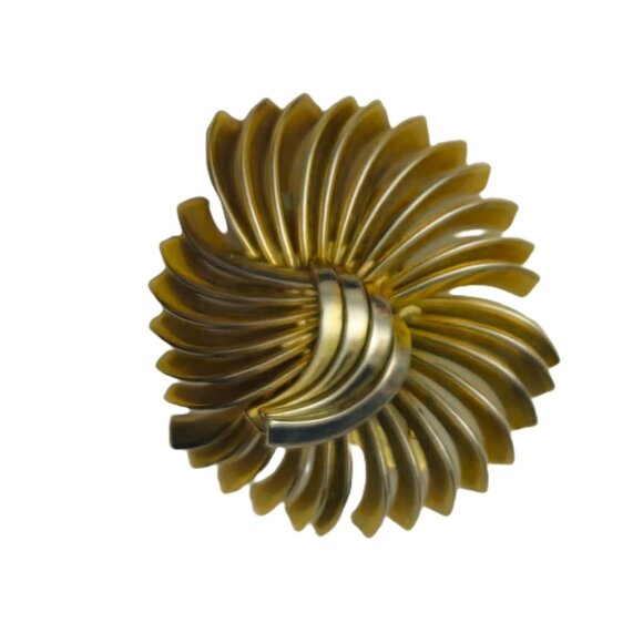 Vintage Gold Tone Spiral Design Brooch – Art Deco Style - Picture 3 of 3